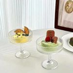 Lot de 2 Coupes à dessert en verre transparent – Design élégant