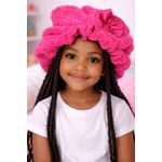 Mode Bonnet rose fluffy avec nœud - Enfant