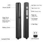 Generic 2.4GHz Multifunctional USB Wireless PPT Laser Page Turning Pen Electronic Laser Pointer Pen - image 3