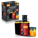 product_image_name-RAF-Extracteur de Jus Centrifugeuse Puissante 1000 W - 2 Vitesses (Lames Inox), Grand Pichet & Récipient à Pulpe - Jus Frais de Fruits et Légumes (Design Rouge/Noir)-2