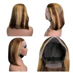 Naturelle Perruque coupe carrée longueur 12 couleur piano 