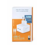 Chargeur Rapide 50W USB-C Power Adapter + Câble USB-C vers Lightning