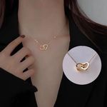 product_image_name-Fashion-Ladies Luxurious Elegant Love Button Necklace - Gold-1