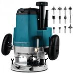 Défonceuse Électrique Professionnelle Haute Précision - Kit Complet avec 12 Fraises Assorties - Guide de Profondeur Réglable - Pour Menuiserie, Profilage et Rainurage du Bois