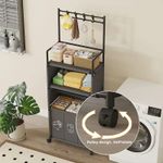 Generic Portant à Vêtements Modulaire avec Panier à Linge Tri-Compartiment – Noir Mat - image 3