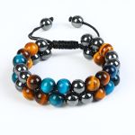 product_image_name-Fashion-Bracelet De Protection Triple Perles D'Œil De Tigre, Hématite Et Obsidienne Noire Pierre Naturelle 8Mm --Multicolore-1