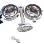 Generic Ventilateur portable rechargeable USB à double tête - image 4