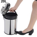 product_image_name-Generic-Poubelle à Pédale 20L en Acier Inoxydable - Seau Intérieur Amovible avec Poignée - Finition Miroir Chromée - Idéale pour Cuisine, Salle de Bain et Bureau - Anti-Traces et Durable-1