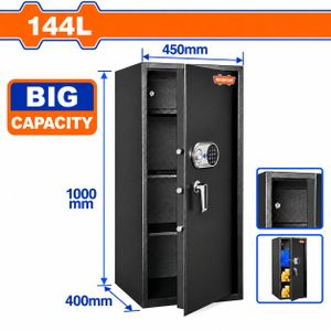 WADFOW Coffre-Fort WADFOW- 100 × 45 × 40 cm avec Serrure Électronique à Code, Grande Capacité de 144 Litres et Finition Noire Élégante