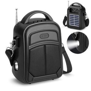Enceinte Bluetooth Portable A20D avec Radio FM, Lampe Torche et Recharge Solaire