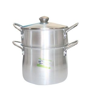 Couscoussier En Aluminium 3.5L Avec Couvercle En Verre