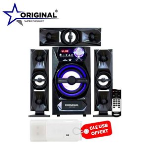 Original Super Power Woofer Home Cinéma Hi-Fi- Bluetooth - Blanc + Clé USB Offerte