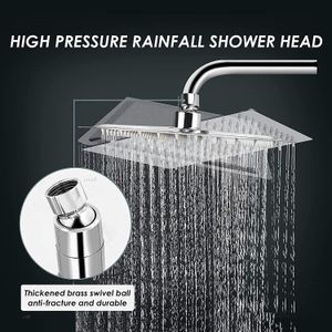 Ensemble De Douche/douche En Acier Inoxydable, Grande Douche, Pomme De Douche, Carrée, 8 Pouces