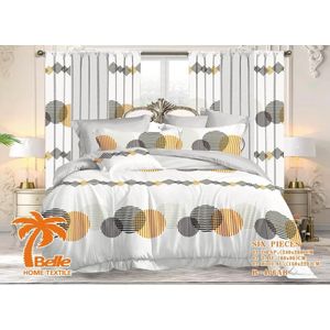 Lot Complet : 2 Draps + 2 Taies + 2 Rideaux – Design Élégant et Confort Assuré