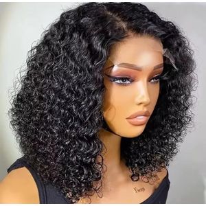 Perruque Naturelle Lace Frontal Water Wave Taille 16 2 En1 Effet Mouillé Et Affro