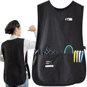 Tablier de Coiffeur Barbier Professionnel Ajustable – Motif Barber Shop – Dos Respirant en Maille