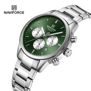 Naviforce Montre Homme De Luxe à Quartz Avec DATE , En Acier Inoxydable, Très Tendance, Idéal Pour Le Business Nouvelle Collection NF8076