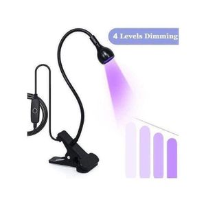 Lampe à ongles UV 3 W, mains libres, séchage à ongles gel LED, lampe de durcissement rotative avec clip fixe pour ongles en gel