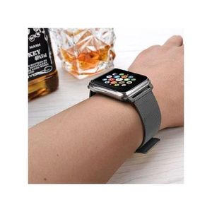 Montre Noir Boucle Milanaise  En Metal Acier Inoxydable De LUXE - 44mm