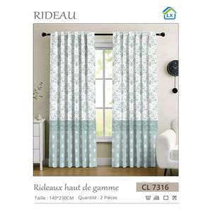 Lot de 2 Rideaux haut de gamme de Porte/Fenêtre - 140/230CM - À motif CL 7316