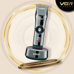 VGR V-256 - Tondeuse à cheveux professionnelle, tondeuse de salon pour hommes avec 2 écrans numériques