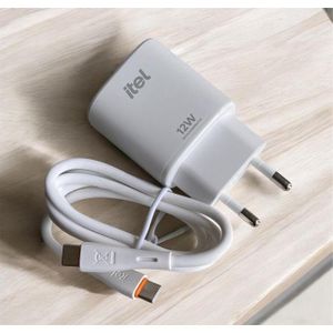 PREMIUM  Itel Chargeur Bonne Qualité Type-C Gros Bout Blanc - Charge 12W Très Efficace - Compatible Samsung Xiaomi Etc BG