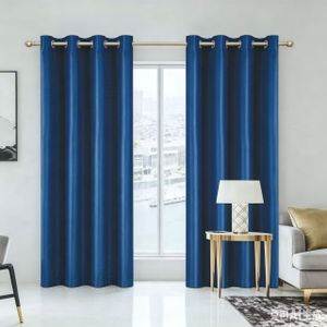 Belle Rideau occultant bleu foncé, 2 pièces, 150 × 270 cm, 100% polyester, pour chambre et salon
