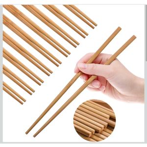 Lot de 10 paires de baguettes en bambou naturel et léger à usage réutilisable 