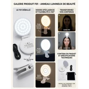 Anneau Lumineux Circulaire - Round Beauty Ring Light 