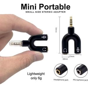 Câble Adaptateur Mini-Jack 3.5mm 1 Mâle à 2 Femelle pour Écouteurs Micro Casque