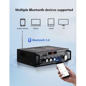 Amplificateur de puissance avec amplificateur audio stéréo HIFI professionnel Bluebooth Home