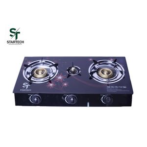 STARTECH Cuisinière à Gaz - Réchaud 3 Feux Vitrée
