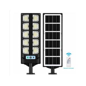 Très puissante Lampe solaire avec Panneau Solaire Intégré, Télécommande, capteurs de Lumière, Résistance À Eau