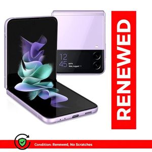 Renewed Samsung Galaxy Z Flip3 5G 8 Go de RAM + 128 Go de stockage Écran AMOLED 6,7 pouces Double SIM Premium Lavande Smartphone pliable