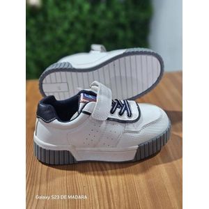 Rooks Chaussures de sport légères pour enfants à bandes bicolores, pour garçons et filles, confortables avec maille respirante - Gris-bleu