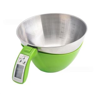 Balance de Cuisine Numérique 5kg - Bol Amovible Acier Inox - Écran LCD