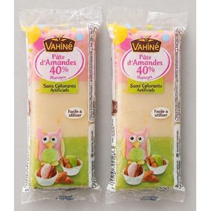 VAHINÉ , pate d'Amandes  tricolore  (2x150g.) Pour dessert et patisseries.
