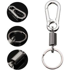 Lot De 12 Porte-clés à Ressort Rétractable En Acier Inoxydable