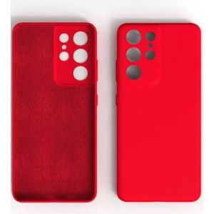 Coque En Silicone Compatible Samsung Galaxy S21 Ultra - ROUGE