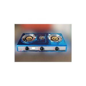 Gazinière 3 Feux - Inox - Allumage Automatique 2 Grands Feux Et 1 Petit + Détenteur - Argent CC