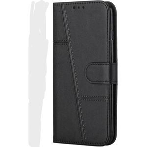 Etui A Rabat En Cuir Compatible Tecno Spark 10 Pro - Noir