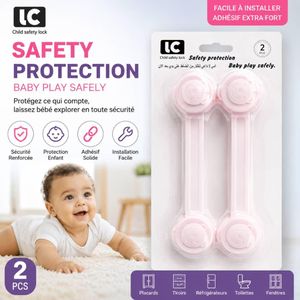Lot de 2 Verrous de sécurité bébé en forme d'ours rose