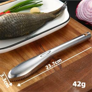 Racleur à Écailles en Acier Inoxydable, Outil de Nettoyage Poisson Cuisine Manuel