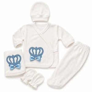 Kit de naissance bébé – 5 pièces Couronne - Bleu