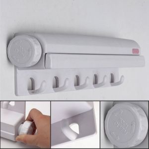 Porte-linge Mural Rétractable, 3.7M, 5 Lignes, Porte-linge D'extérieur, Pour Sécher Le Linge