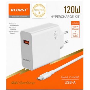 RECRSI Chargeur Ultra Rapide 120W Type-C Téléphone Tablette pc - Pour Samsung iPhone Xiaomi Huawei Tecno Etc