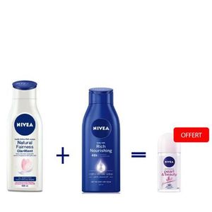 NIVEA Pack de 4 Nivea lait corps + 2 Roll-on offert  (Lait Nourissant - 250Ml  x2 + Lait Fairness - 250Ml x2 + 2 Roll On Pearl And Beauty Offert