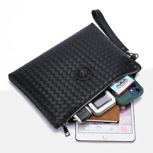 Mode Pochette Homme Premium Tressée - noir
