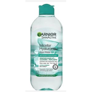 Eau Micellaire Démaquillante Repulpant GARNIER SKIACTIVE à L'acide Hyaluronique & Aloé Véra Tout en 1 tous types de peaux, même sensibles 400ml Importé de France 