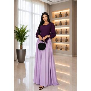 Mode Robe Longue Élégante Femme – Style Bicolore